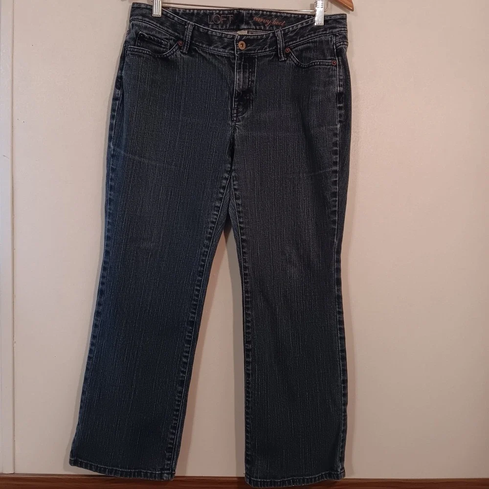 LOFT‎ Curvy Boot Jeans Women's Dark Wash Denim Classic Casual